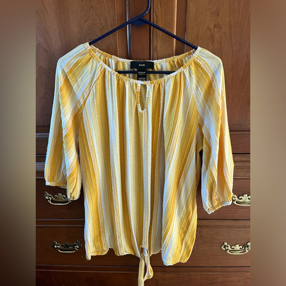 Long sleeve yellow and white stripe top (gently used)